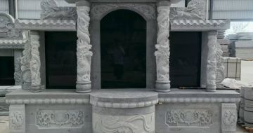 泰安 芝麻灰高档墓碑，土墓，可定制