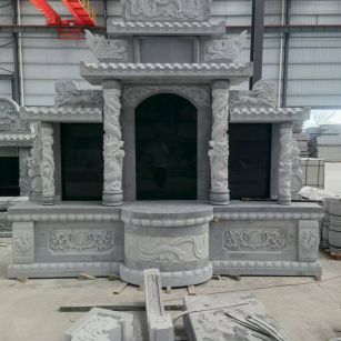 泰安 芝麻灰高档墓碑，土墓，可定制