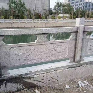 泰安 芙蓉白大花桥梁、河道，石材栏杆、围栏、护栏