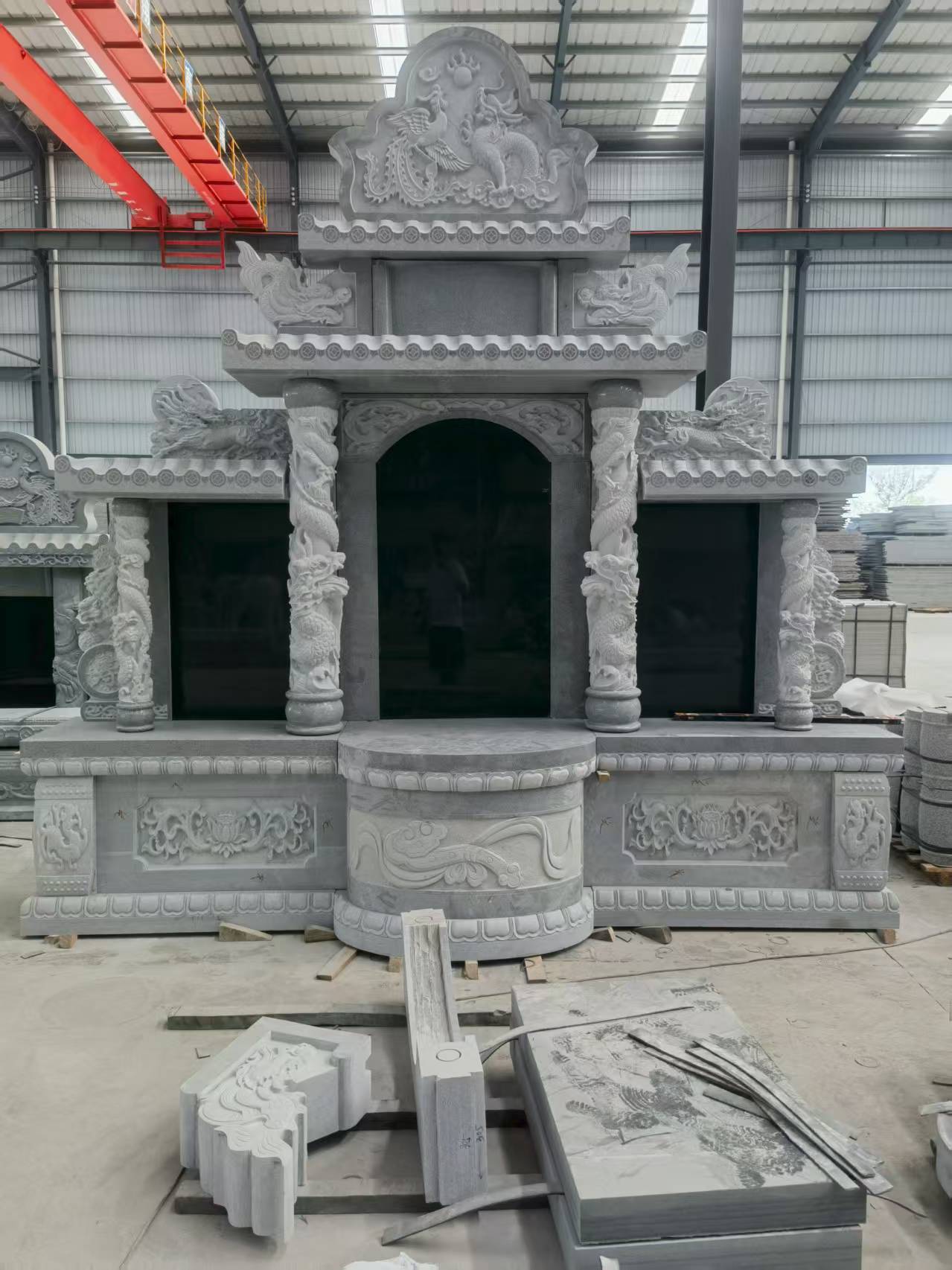 泰安 芝麻灰高档墓碑，土墓，可定制