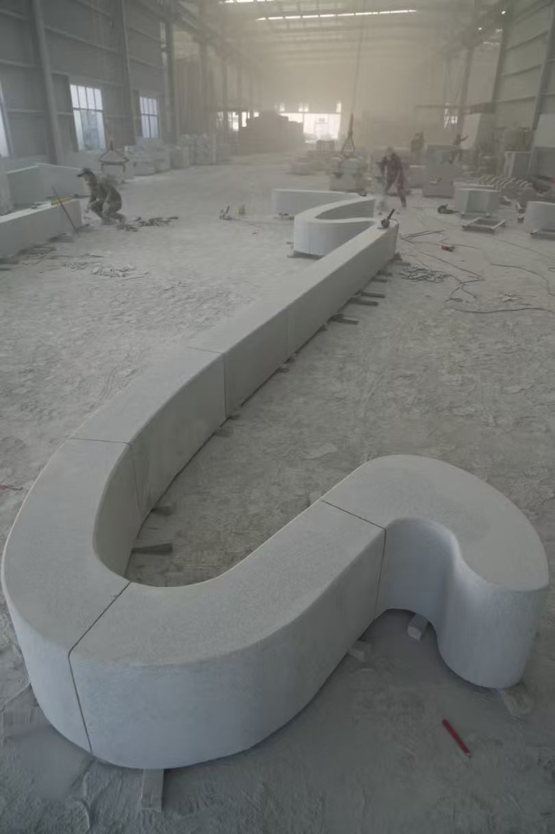 泰安 花岗岩整石坐凳拼装