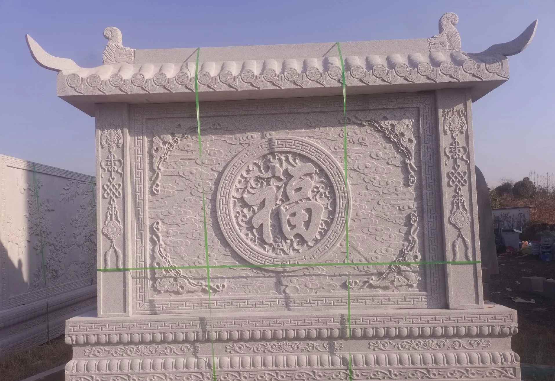 泰安 芝麻白花岗岩屏风，照壁，影壁